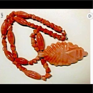 Amazing Chunky Mexican Onyx TIKI Face Boho Necklace